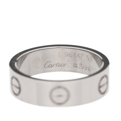 Cartier 18K White Gold 5.5mm LOVE Ring 53 6.25 4 of 5