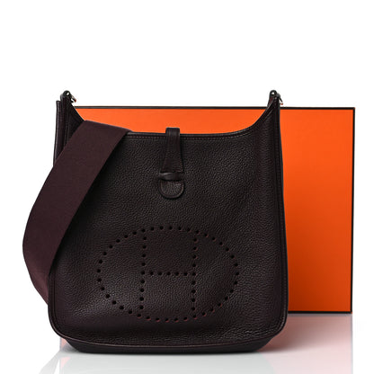 Hermes Taurillon Clemence Evelyne II PM Prune 9 of 9