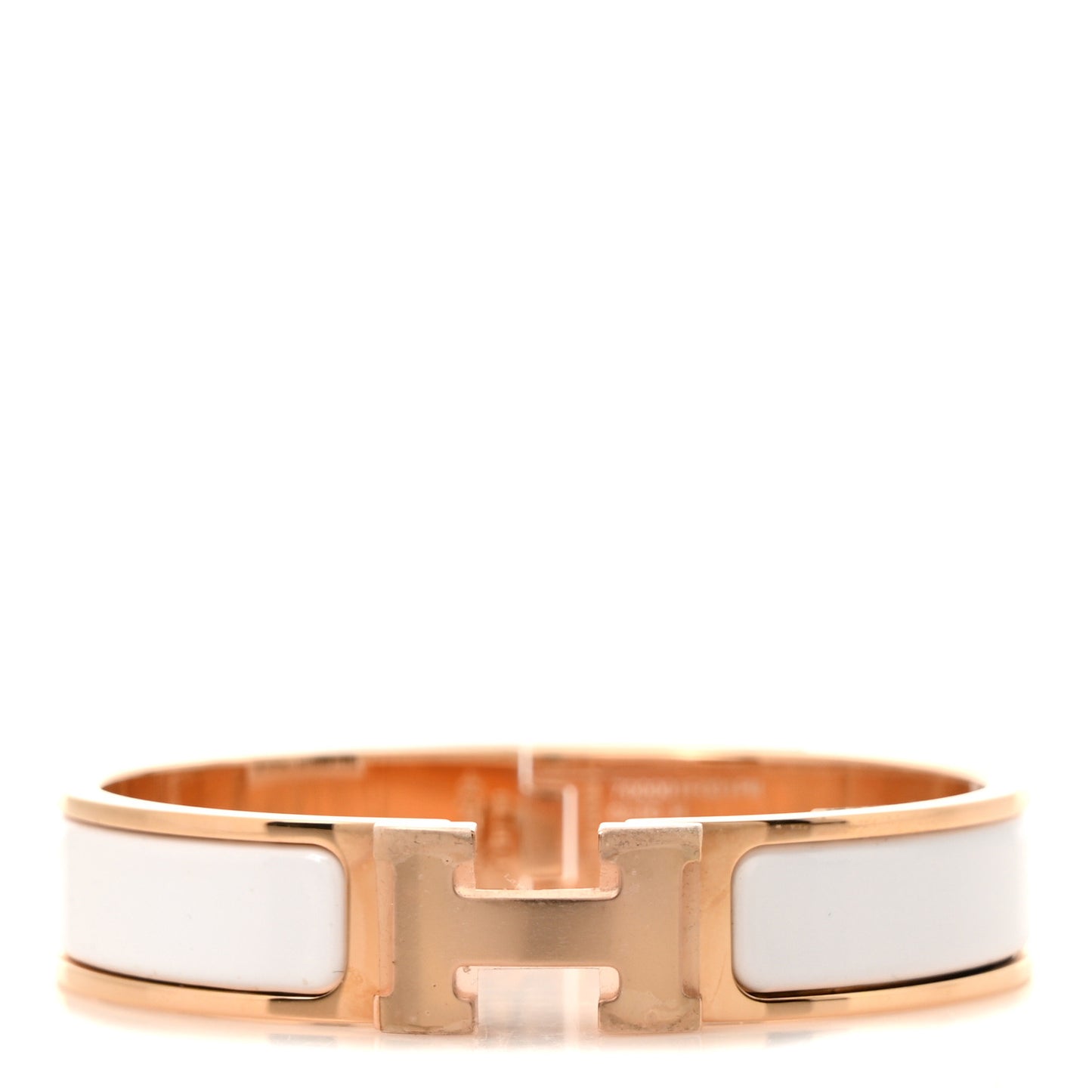 Enamel Narrow Clic Clac H Bracelet PM White