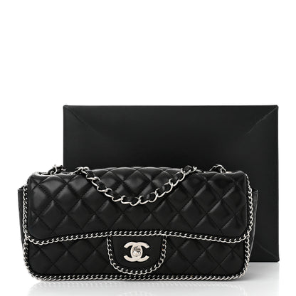 Chanel Lambskin Quilted East West Chain Around Flap Black 11 of 11