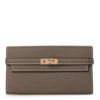 Hermes Epsom Kelly Longue Wallet Etoupe 1 of 10