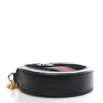 Gucci Suede Patent Web Mini Ophidia Round Shoulder Bag Black 4 of 9