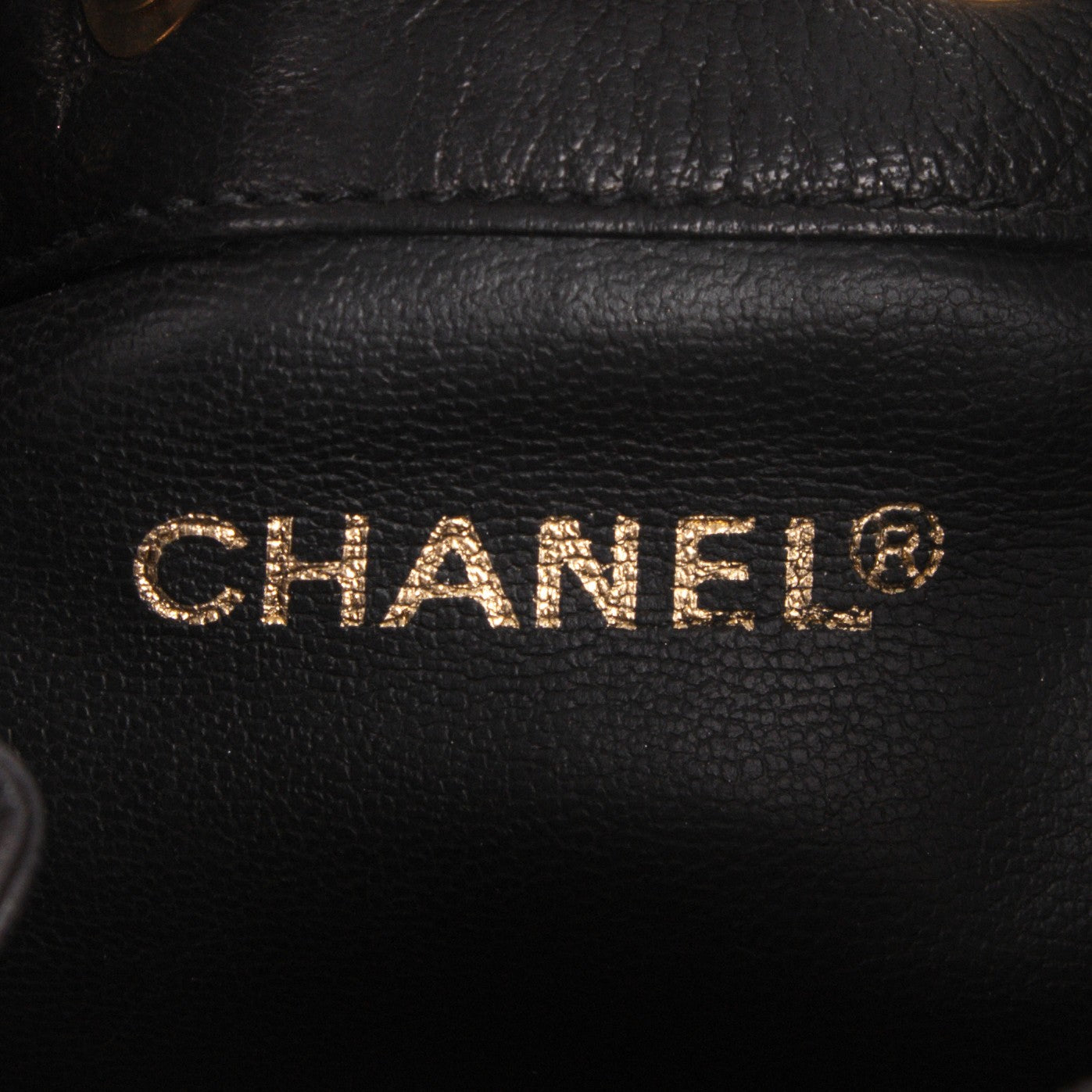 Lambskin CC Drawstring Shoulder Bag Black