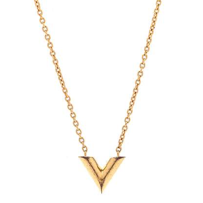 Louis Vuitton Essential V Necklace Gold 1 of 7