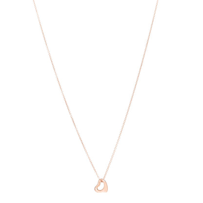 Tiffany 18K Rose Gold 7mm Elsa Peretti Open Heart Pendant Necklace 1 of 6