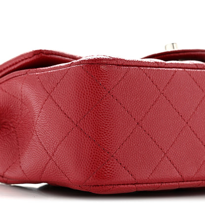 Chanel Caviar Quilted Mini Rectangular Flap Dark Red 9 of 13