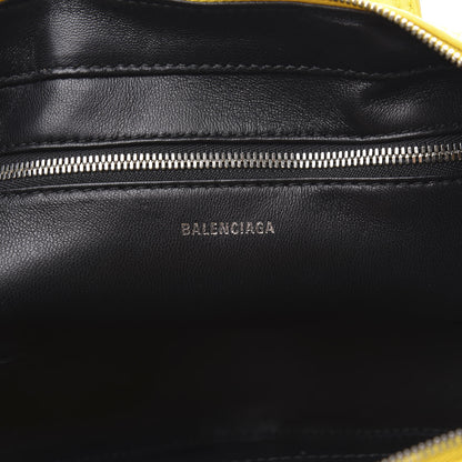 Balenciaga Shiny Day Calfskin Logo XS Triangle Duffle Jaune Black 6 of 9