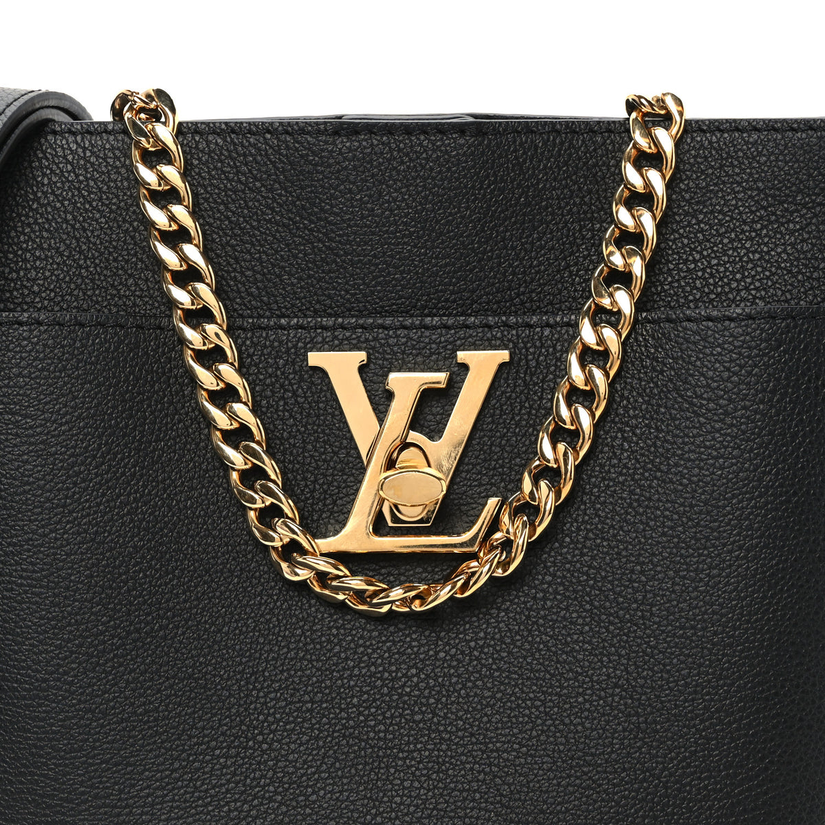 Louis Vuitton Calfskin Lock and Walk Bucket Black 7 of 9