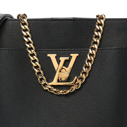 Louis Vuitton Calfskin Lock and Walk Bucket Black 7 of 9