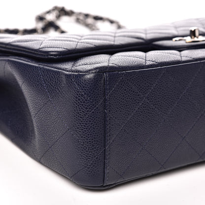 Chanel Caviar Quilted Maxi Double Flap Navy Blue 8 of 19