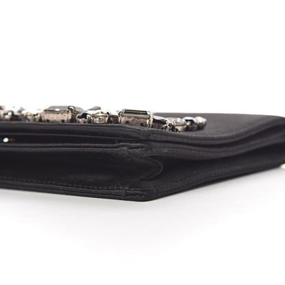 Prada Satin Crystal Clutch Black 8 of 8