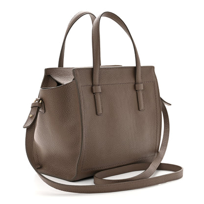 Salvatore Ferragamo Hammered Calfskin Double Handle Small Amy Tote Caraway Seed 3 of 11