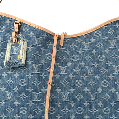 Louis Vuitton Monogram Denim CarryAll MM Blue 8 of 10