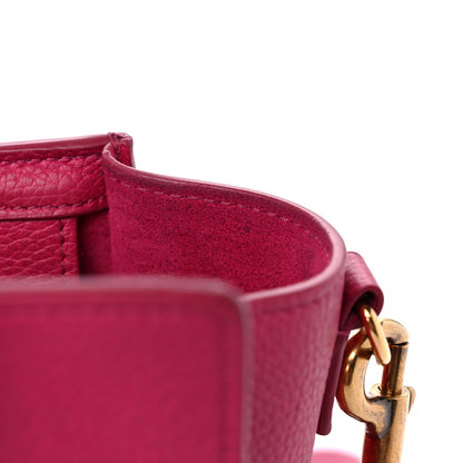 Celine Drummed Calfskin Nano Luggage Fuchsia 19 of 19