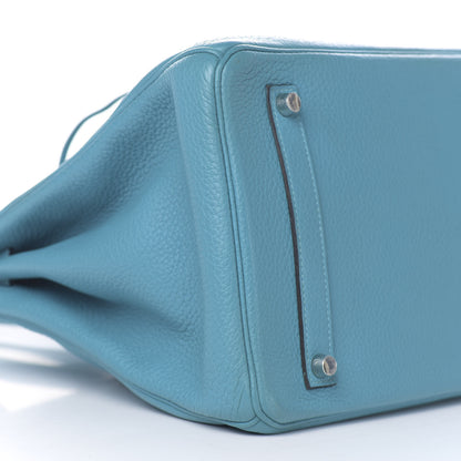 Hermes Taurillon Clemence Birkin 35 Turquoise 30 of 32