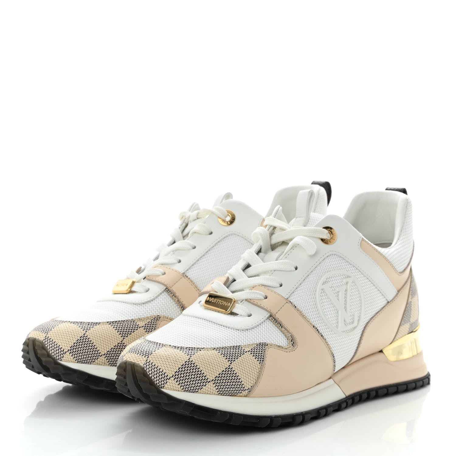 Louis Vuitton Calfskin Damier Azur Run Away Sneakers 39 White 3 of 9
