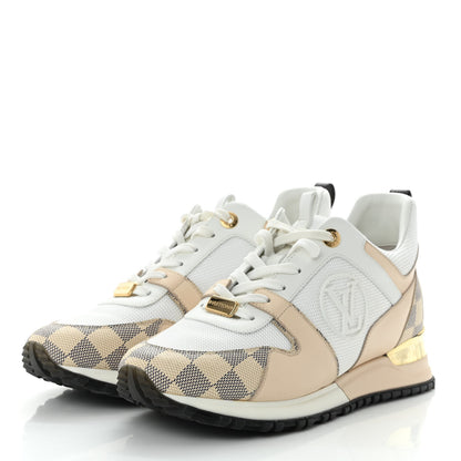 Louis Vuitton Calfskin Damier Azur Run Away Sneakers 39 White 3 of 9