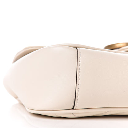 Gucci Calfskin Matelasse Mini GG Marmont Shoulder Bag White 9 of 10