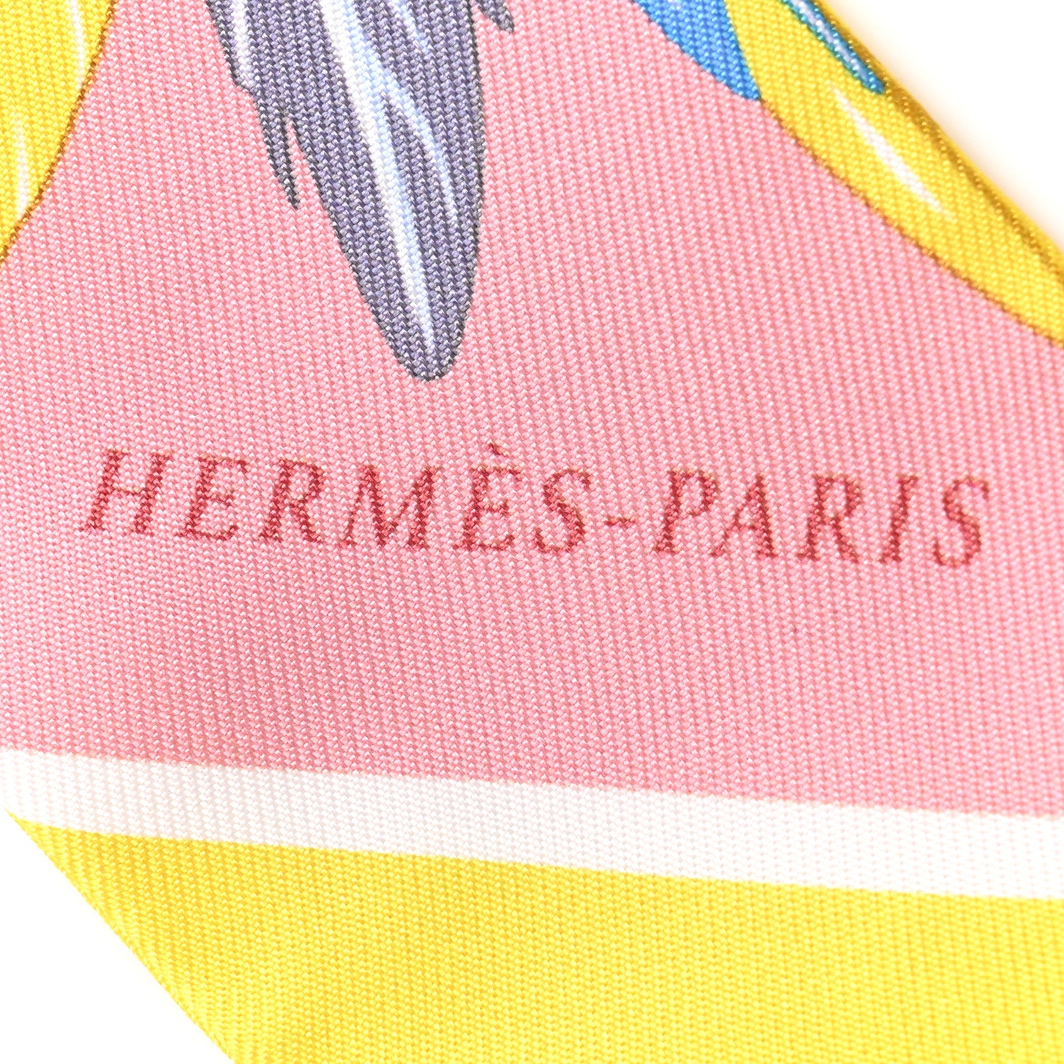 Hermes Silk La Danse Pacifique Twilly Vieux Rose Bleu Vert 2 of 4