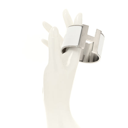 Hermes Enamel Extra Wide Clic Clac H Bracelet PM White 2 of 6