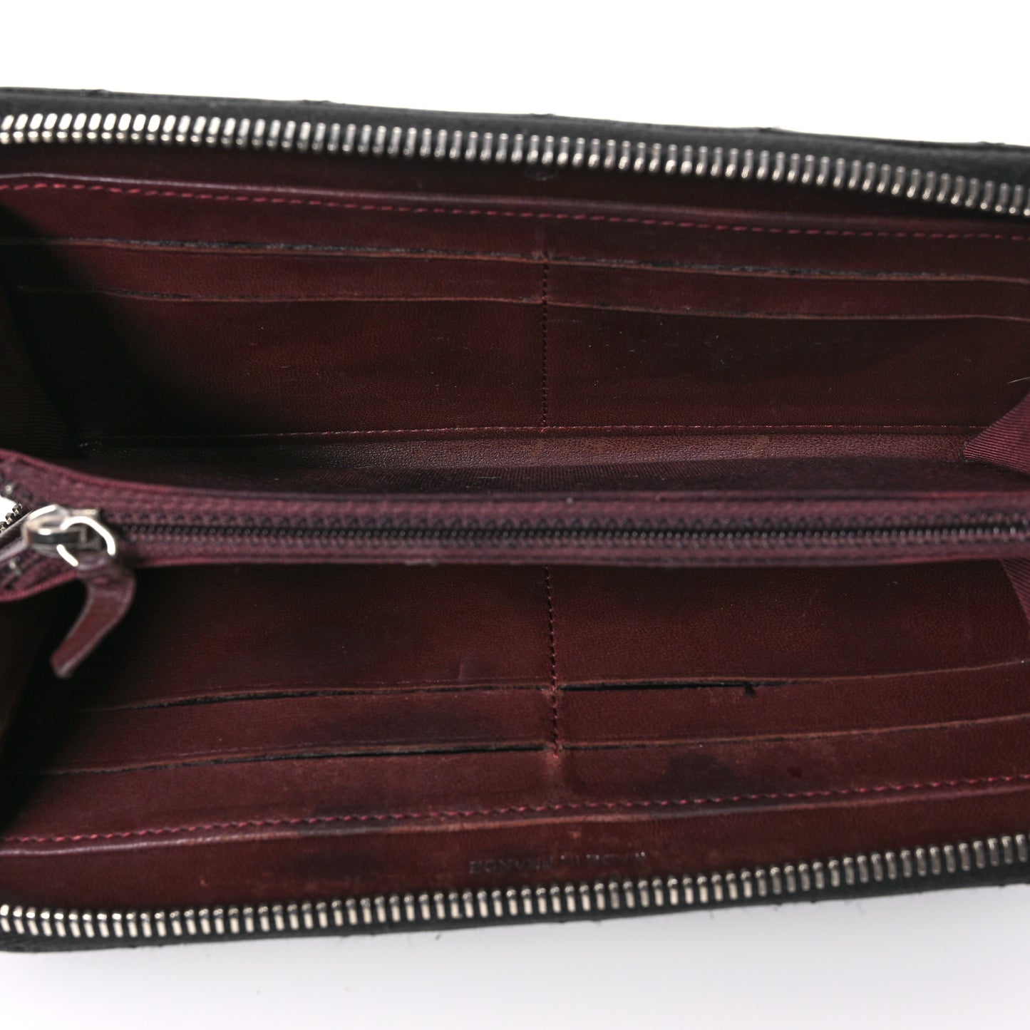 Lambskin Quilted Large Gusset Zip Around Wallet Black