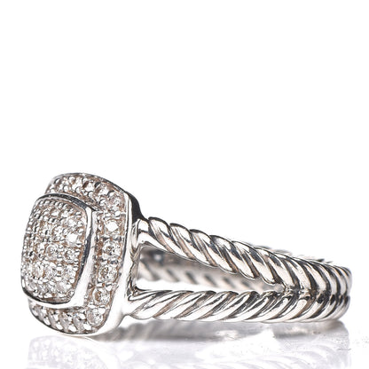 David Yurman Sterling Silver Diamond 7mm Petite Albion Pave Ring 52 6 3 of 5