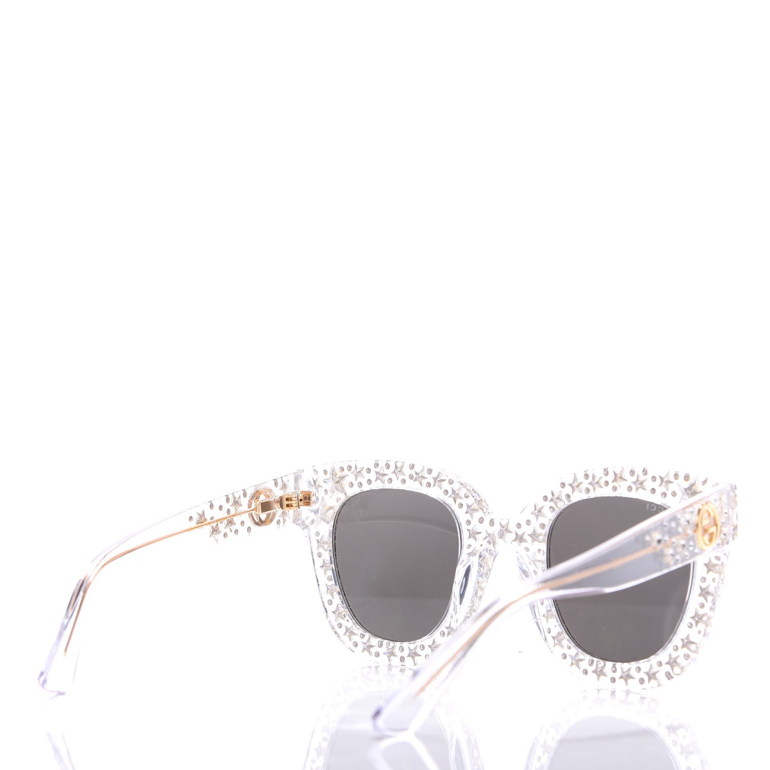 Gucci Acetate Crystal Oversize Mirrored Star Sunglasses GG0116S 4 of 8