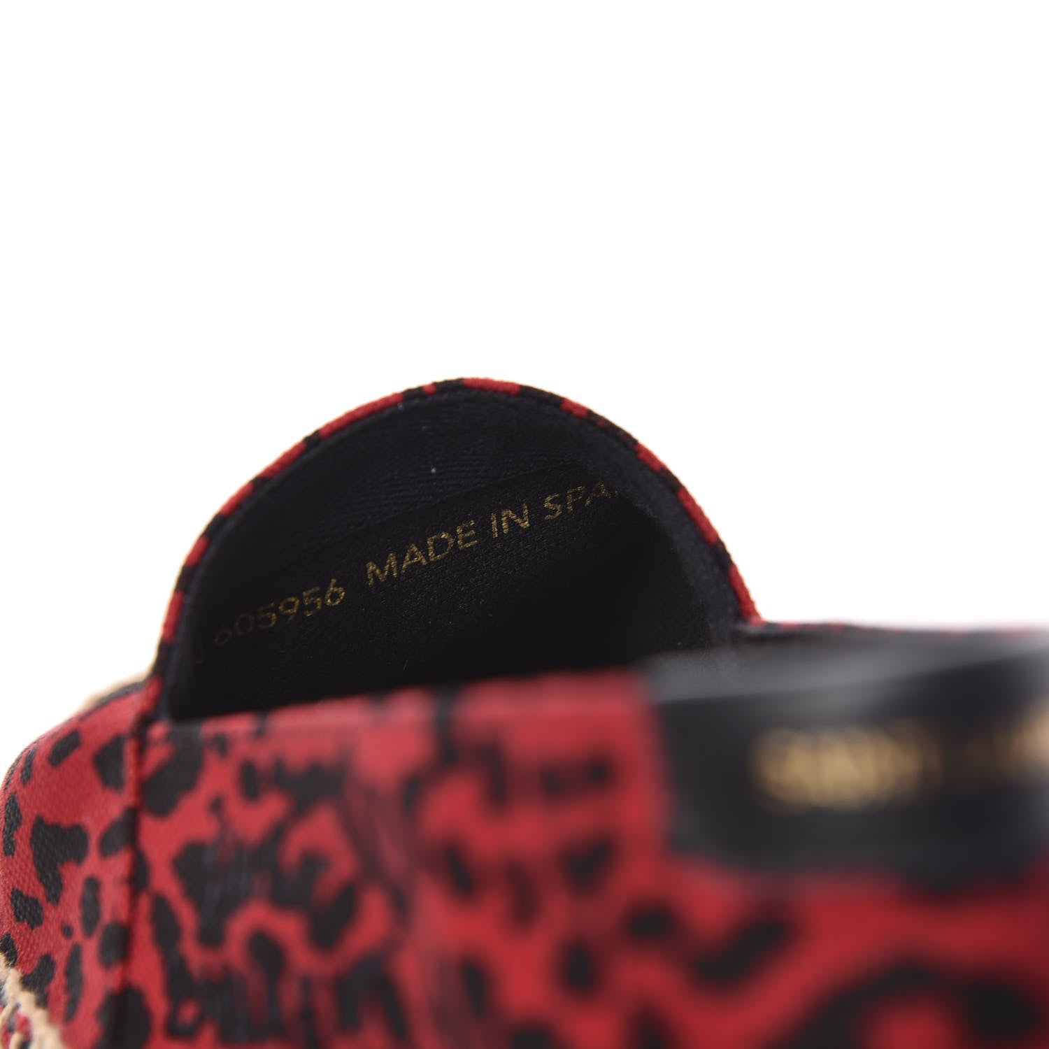 Saint Laurent Canvas Leopard Print Espadrilles 37.5 Red Black 10 of 11