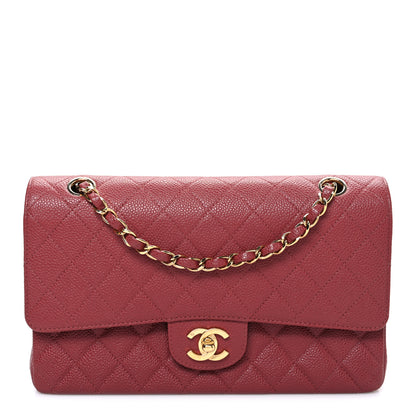 Chanel Caviar Quilted Medium Double Flap Dark Pink 1 of 10