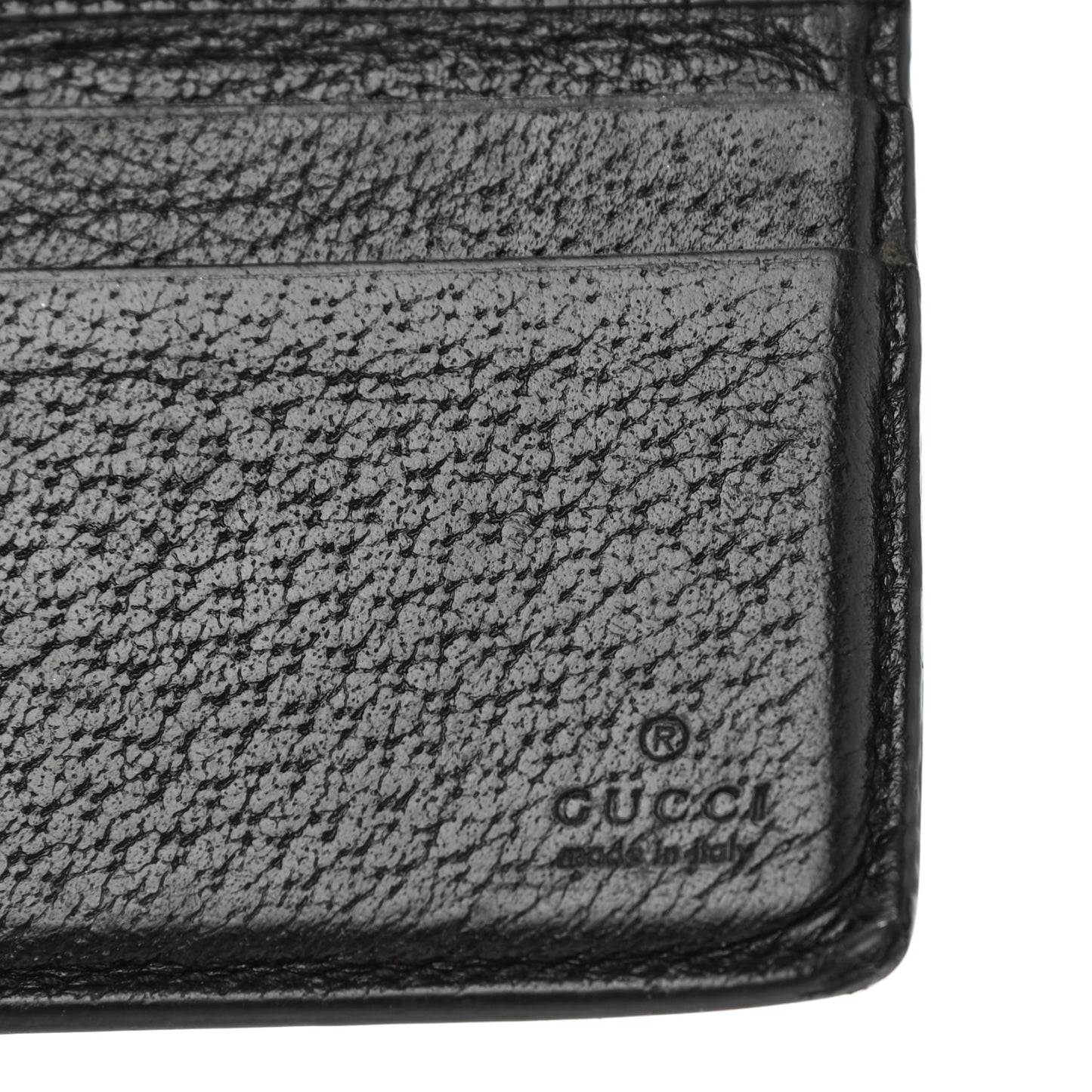 Calfskin Boar Effect GG Marmont Bi-Fold Wallet Black