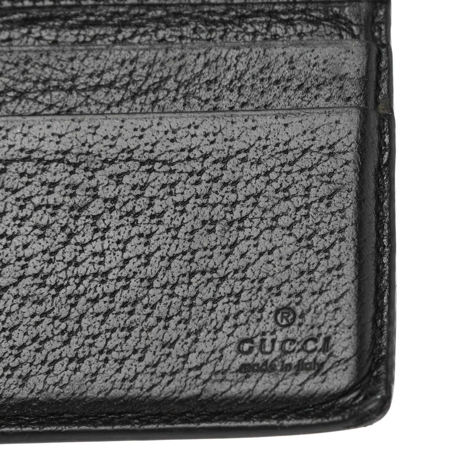 Gucci Calfskin Boar Effect GG Marmont Bi-Fold Wallet Black 7 of 12