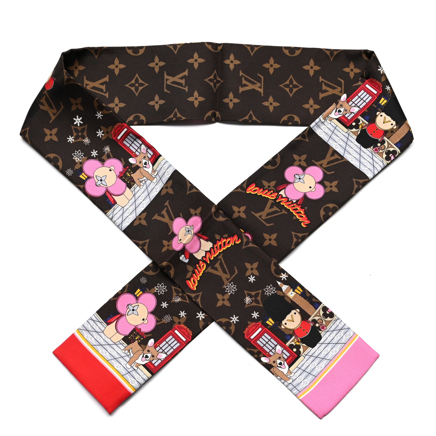 Silk Monogram 2021 London Christmas Animation Bandeau Marron