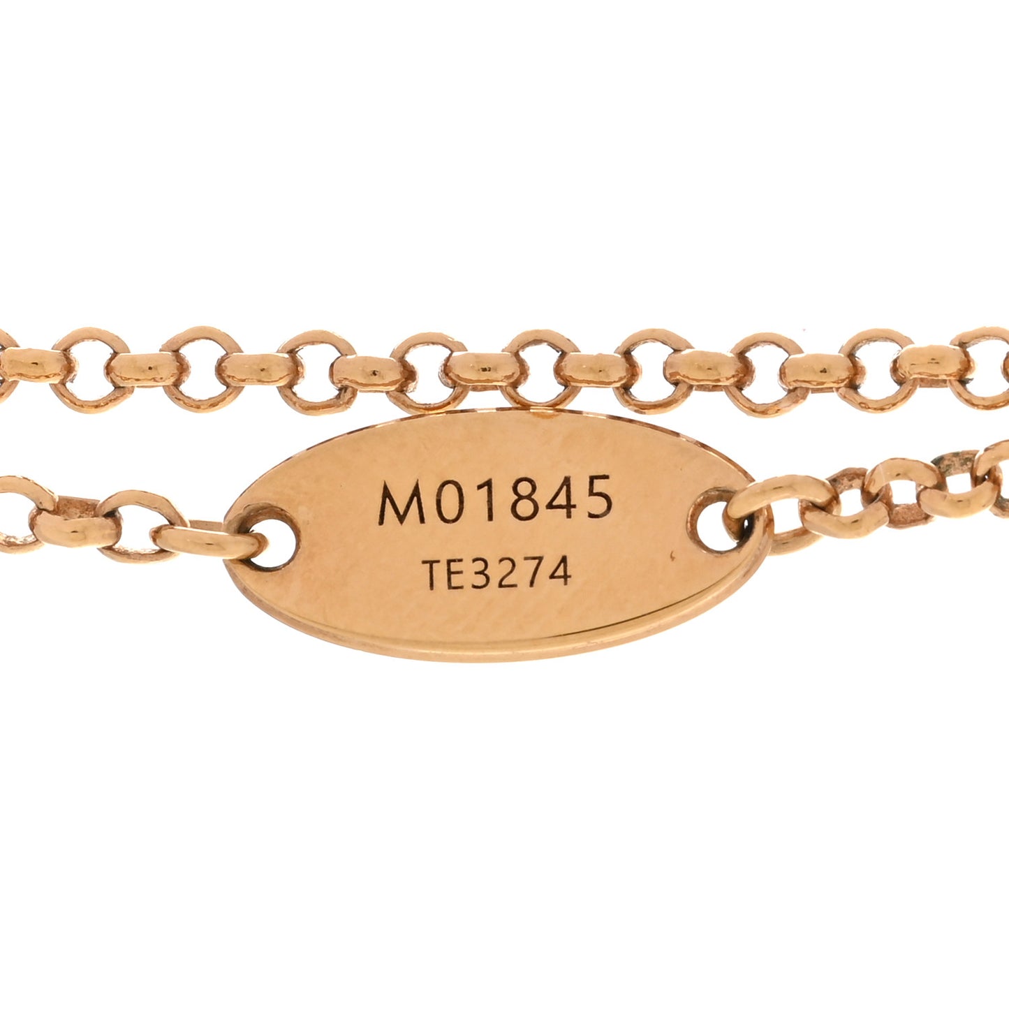 Metal Crystal Lady LV Necklace Gold