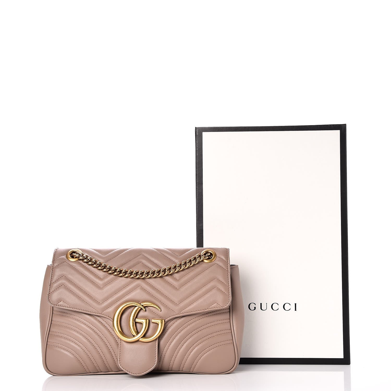 Gucci Calfskin Matelasse Medium GG Marmont Shoulder Bag Porcelain Rose 9 of 9