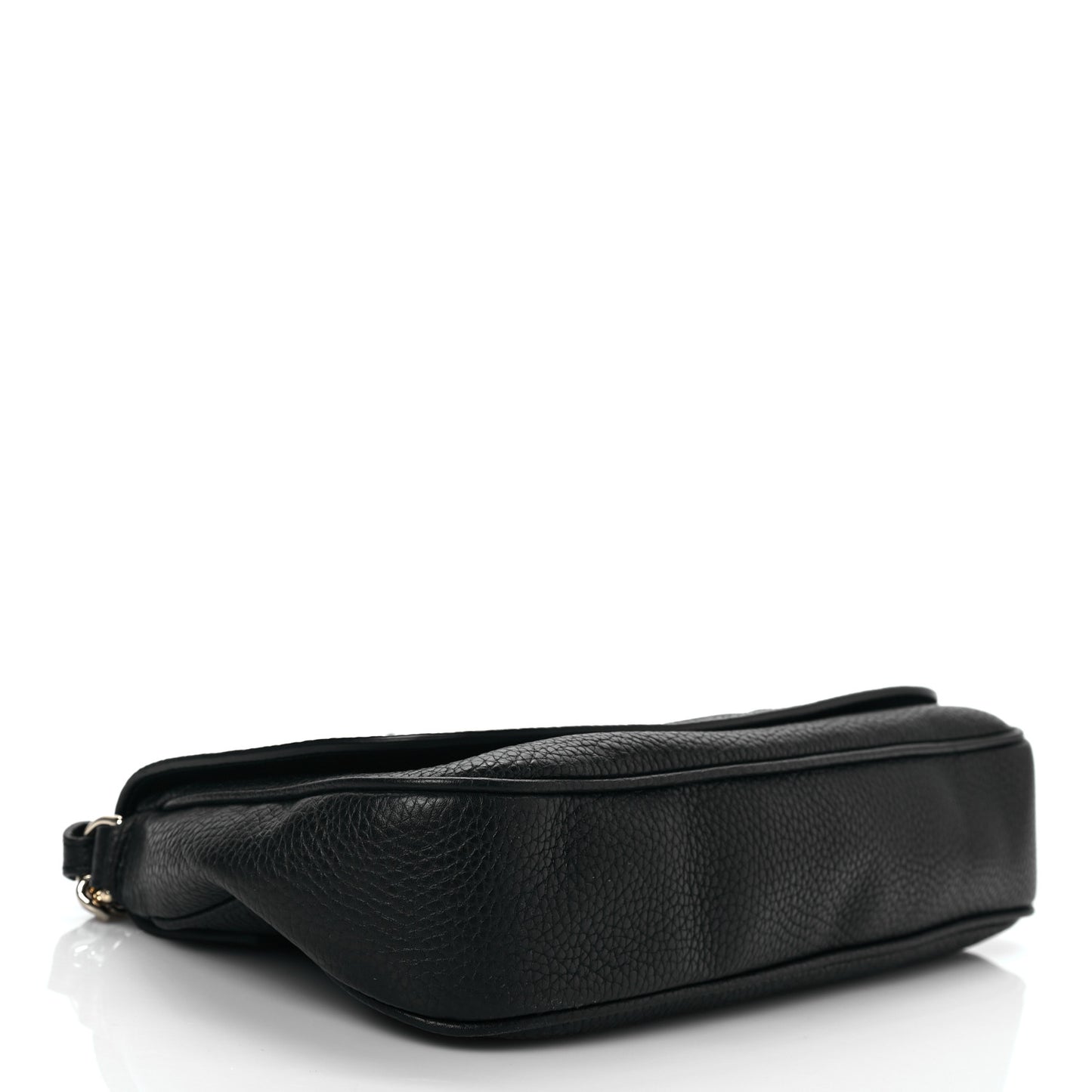 Pebbled Calfskin Medium Soho Flap Crossbody Black