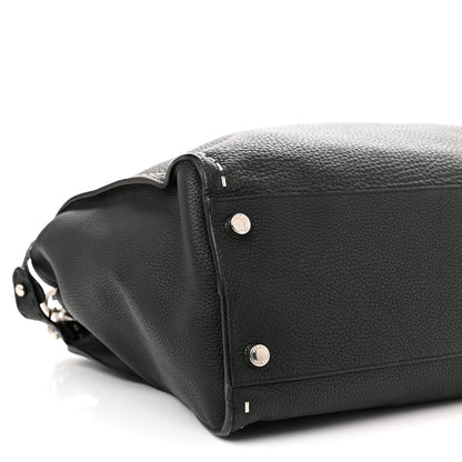 Fendi Cuoio Romano Selleria Metal Stitch Large Mens Peekaboo Iconic Essential Satchel Black 10 of 11