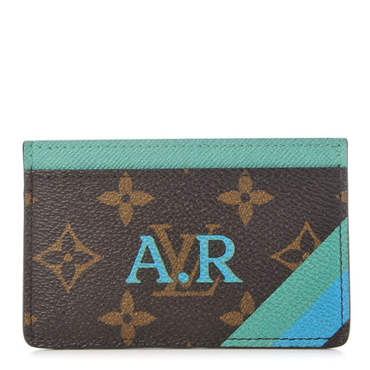 Louis Vuitton Monogram My LV Heritage Card Holder Vert Clair Blue Clair 1 of 8