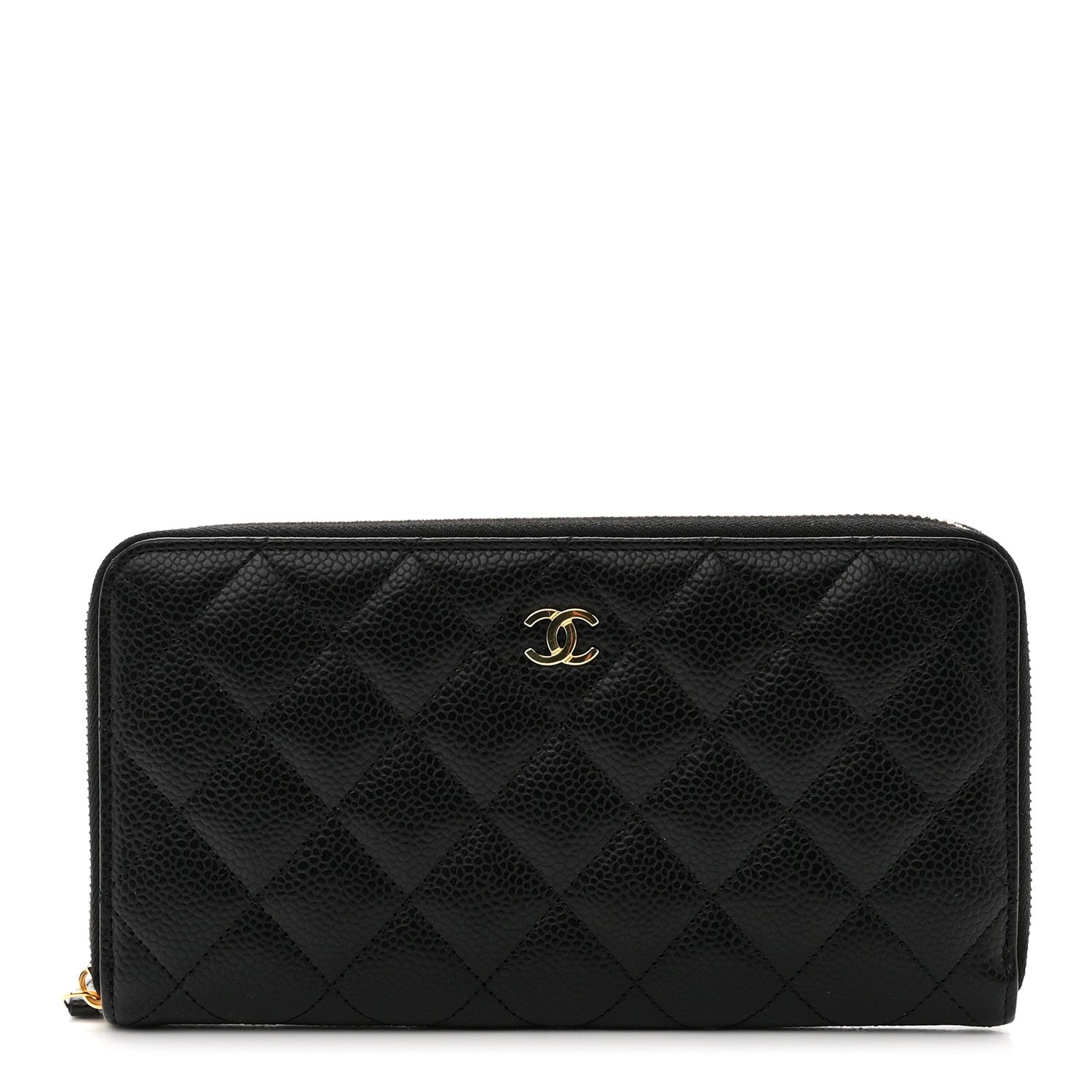 Chanel Caviar Quilted Large Gusset Zip Around Wallet Black 1 of 9