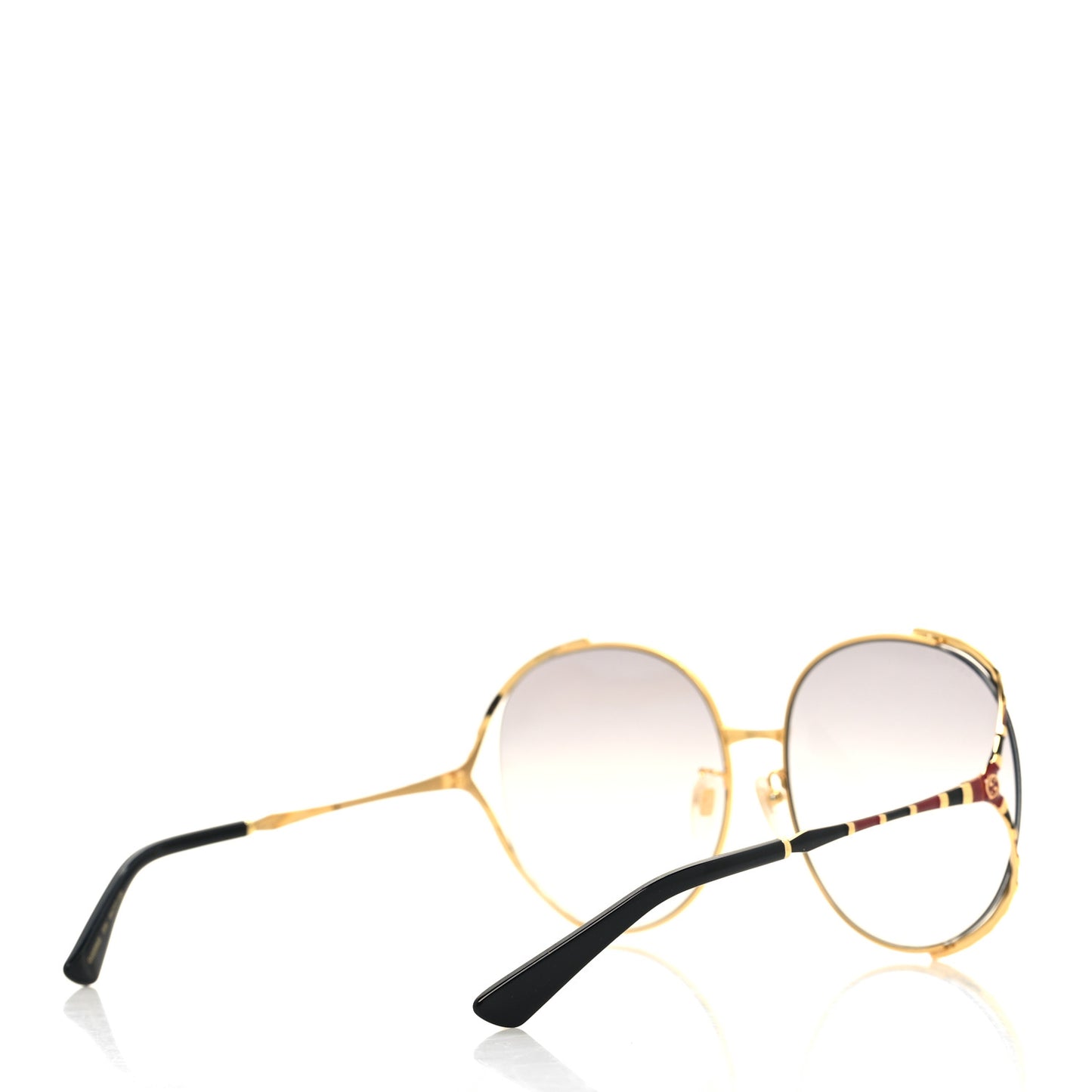 Metal Round Frame GG0595S Sunglasses Gold Black Red