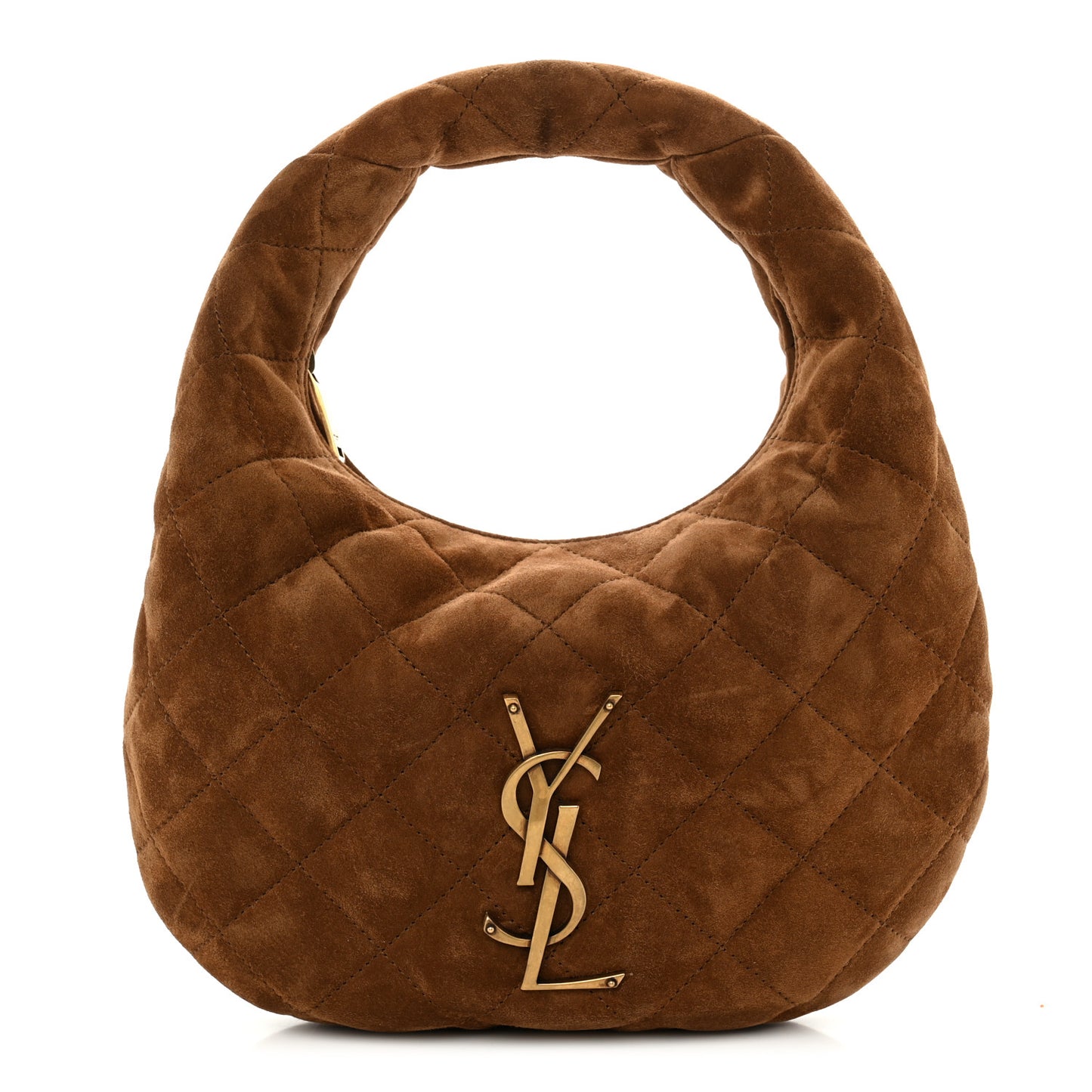 Suede Quilted Icarino Bag Cognac