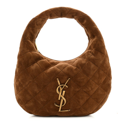 Saint Laurent Suede Quilted Icarino Bag Cognac 1 of 10