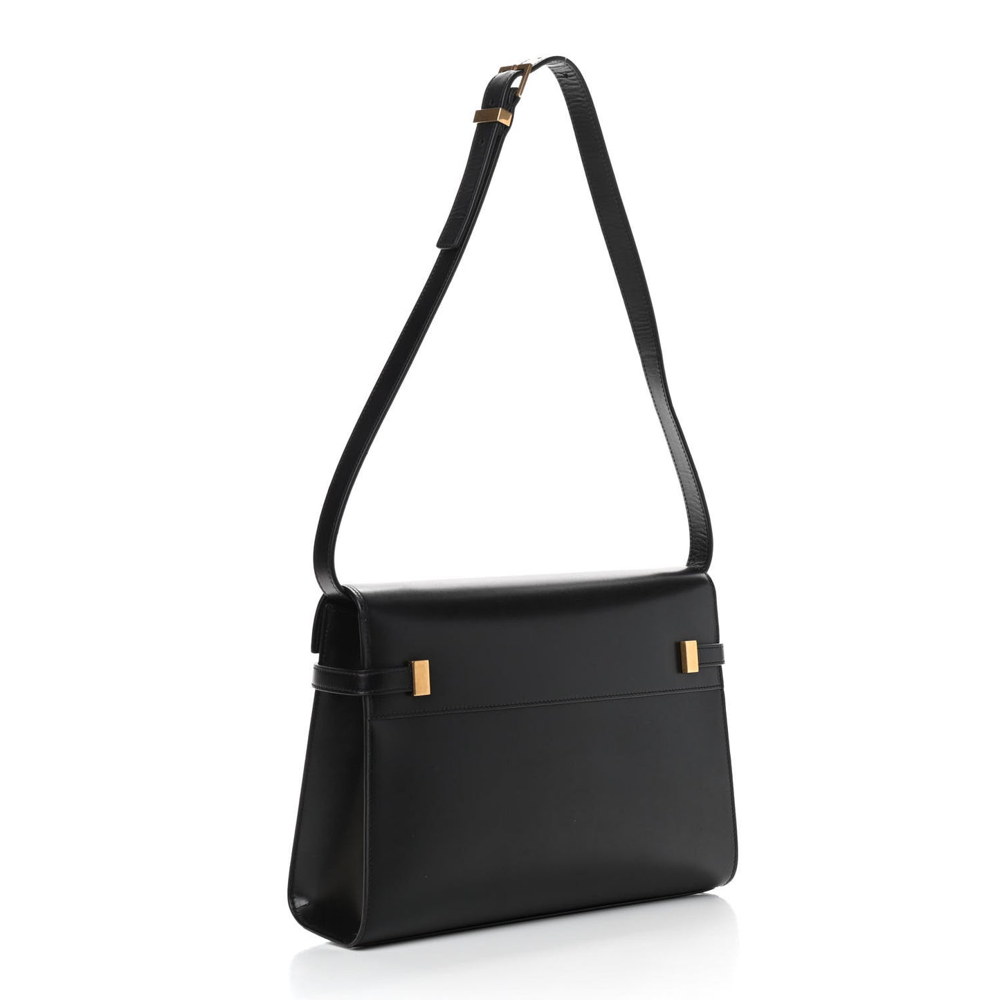 Smooth Calfskin Manhattan Shoulder Bag Black
