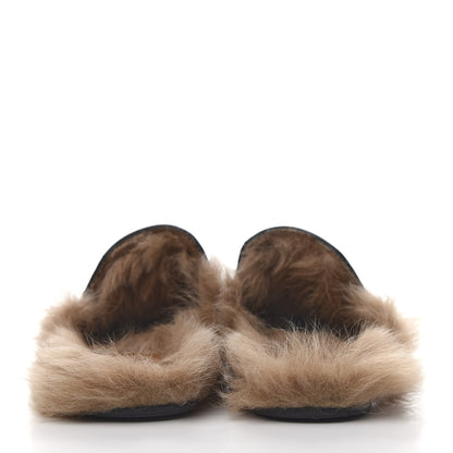 Gucci Calfskin Fur Womens Princetown Slippers 35 Black 7 of 10