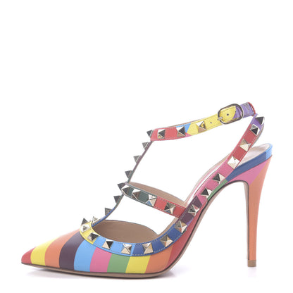 Valentino Garavani Calfskin 1973 Rockstud Ankle Strap 100mm Pumps 35.5 Multicolor 1 of 7