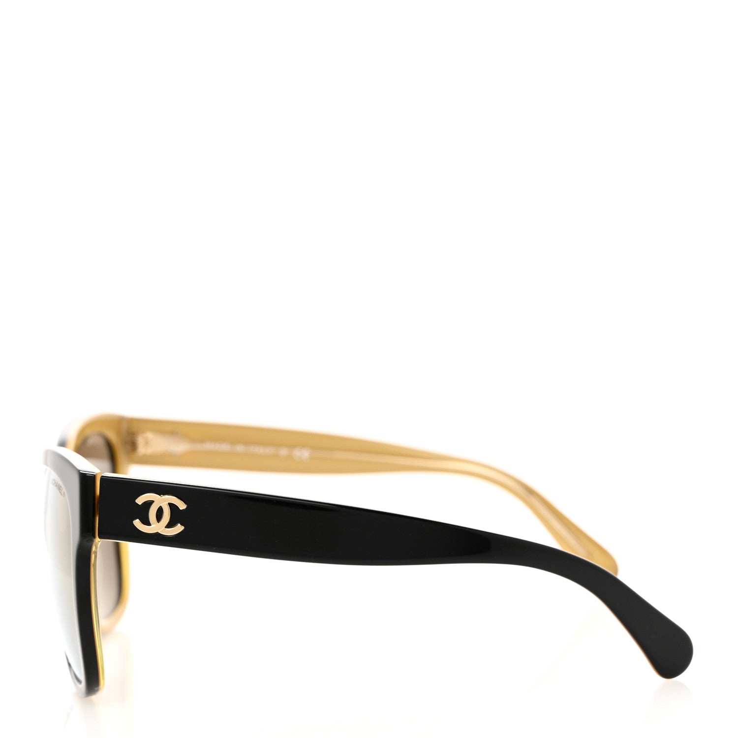 Chanel Acetate Mirrored Runway Square Sunglasses 5380 Black Gold 3 of 8