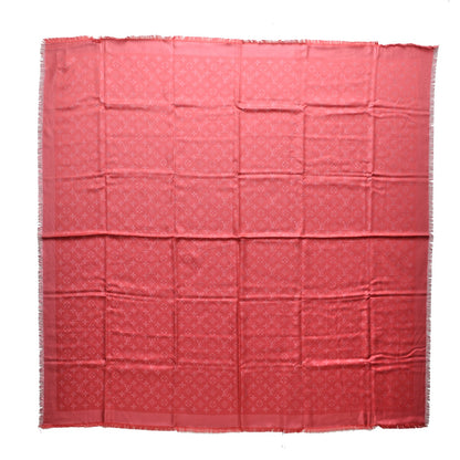 Louis Vuitton Silk Wool Monogram Voile Shawl Corail 1 of 4
