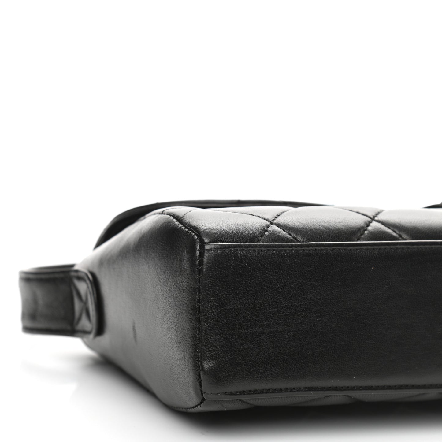 Lambskin Quilted CC Flap Shoulder Bag Black