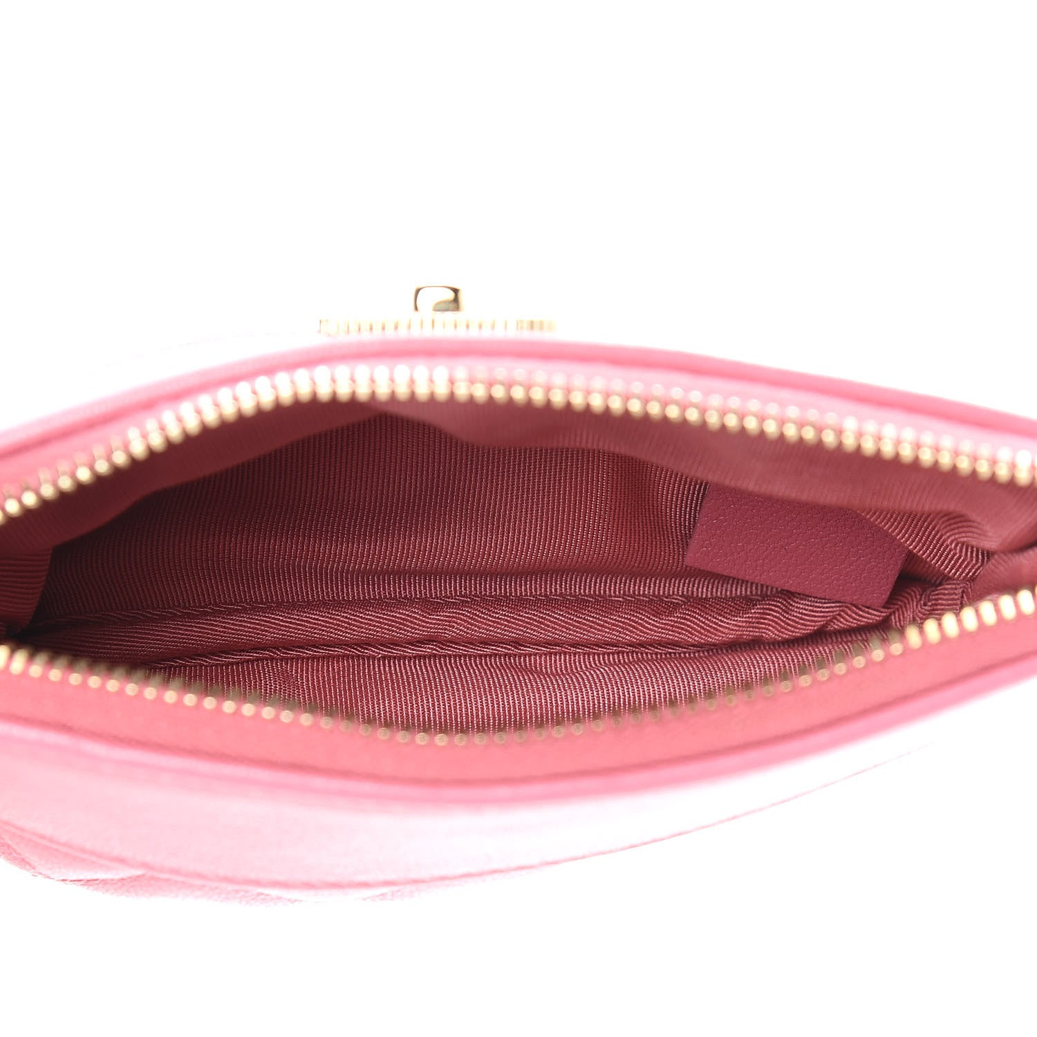 Chanel Sheepskin Quilted Small Vintage Mademoiselle Cosmetic Case Dark Pink 5 of 8