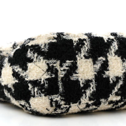 Chanel Tweed Quilted Medium Chanel 19 Flap Black Ecru White 9 of 13