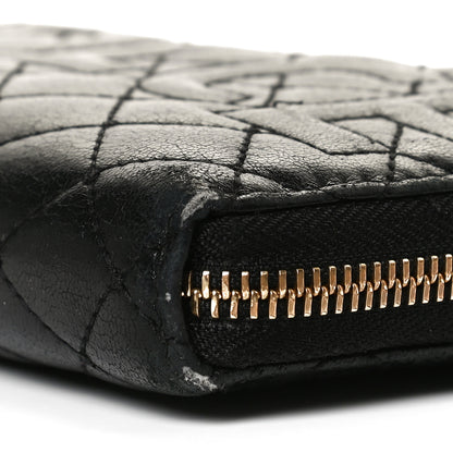Dolce & Gabbana Calfskin Quilted Zip Around Wallet Black 8 of 10